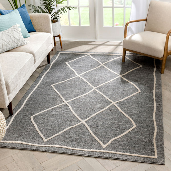 Well Woven Harlow Power Loom Grey Rug Wayfair.co.uk